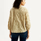 Women's Embroidered Beige V-Neck Top - Back View
