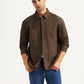 Men's Solid Brown Relaxed Fit Commuter Shirt - Styleshot View