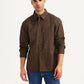 Men's Solid Brown Relaxed Fit Commuter Shirt - Front View