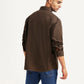 Men's Solid Brown Relaxed Fit Commuter Shirt - Back View