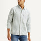Men's Striped Med Indigo Relaxed Fit Shirt - Styleshot View