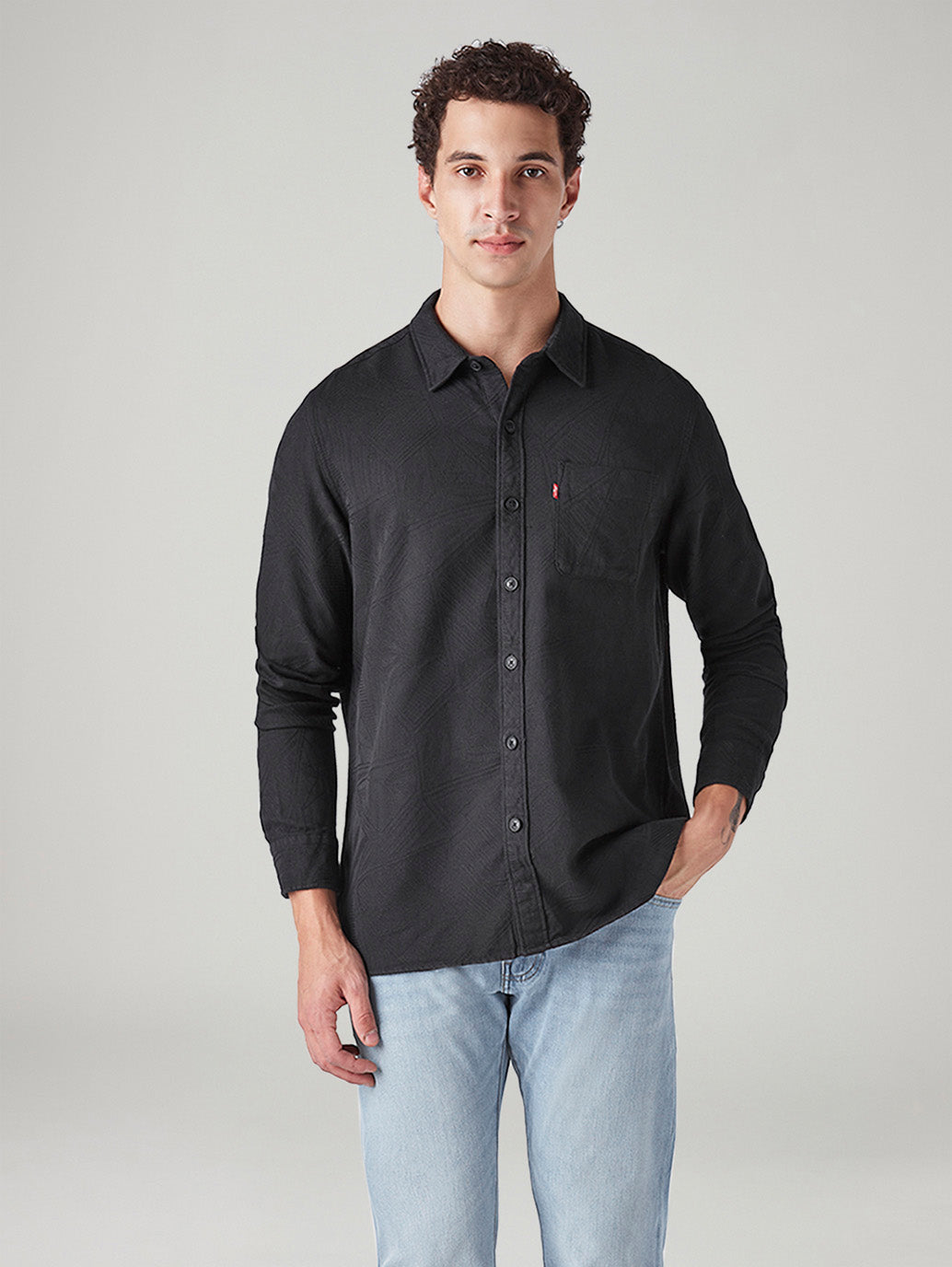 Men's Self Design Relaxed Fit Textured Shirt