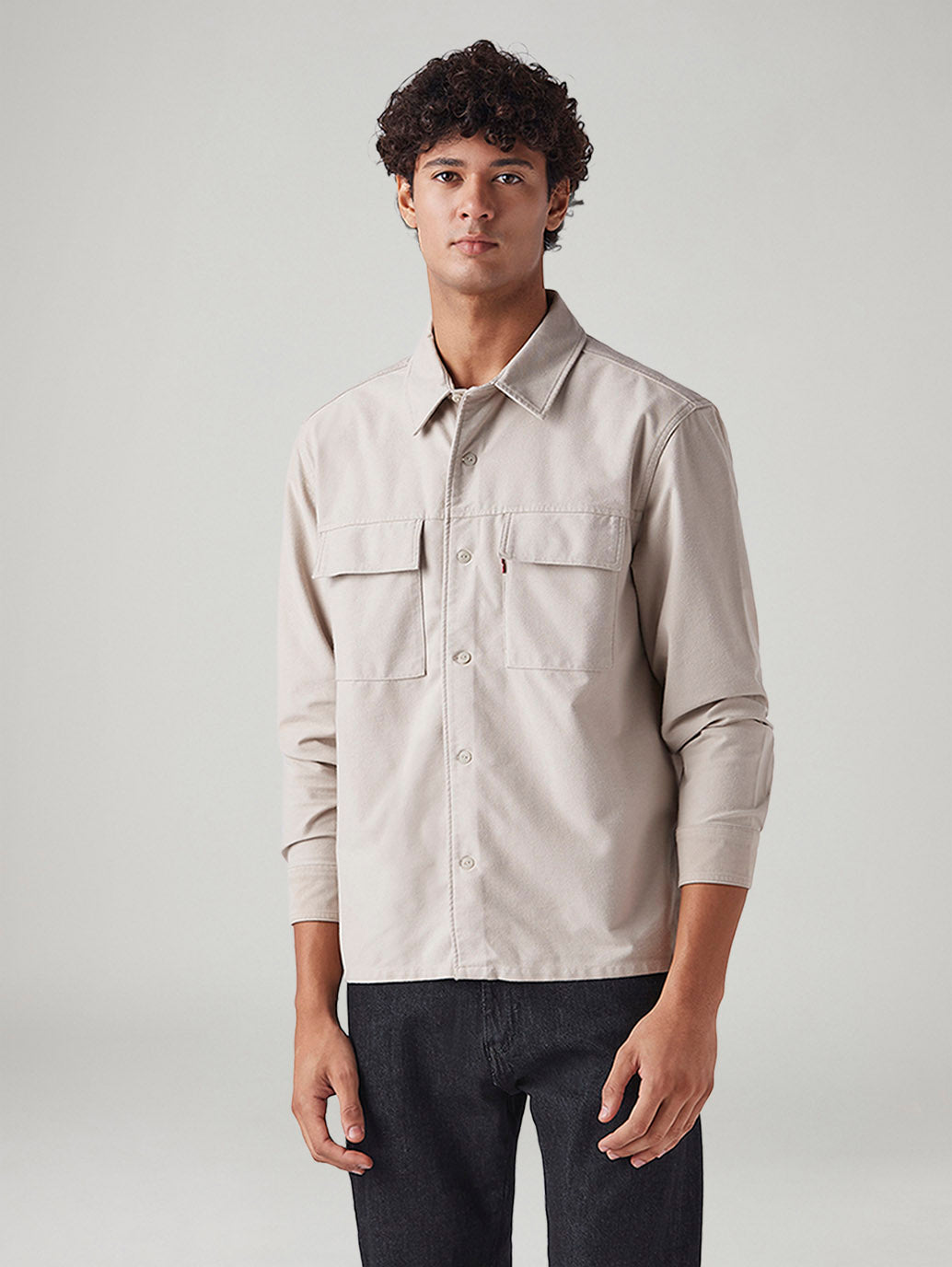 Men's Solid Relaxed Fit Shirt - Front View