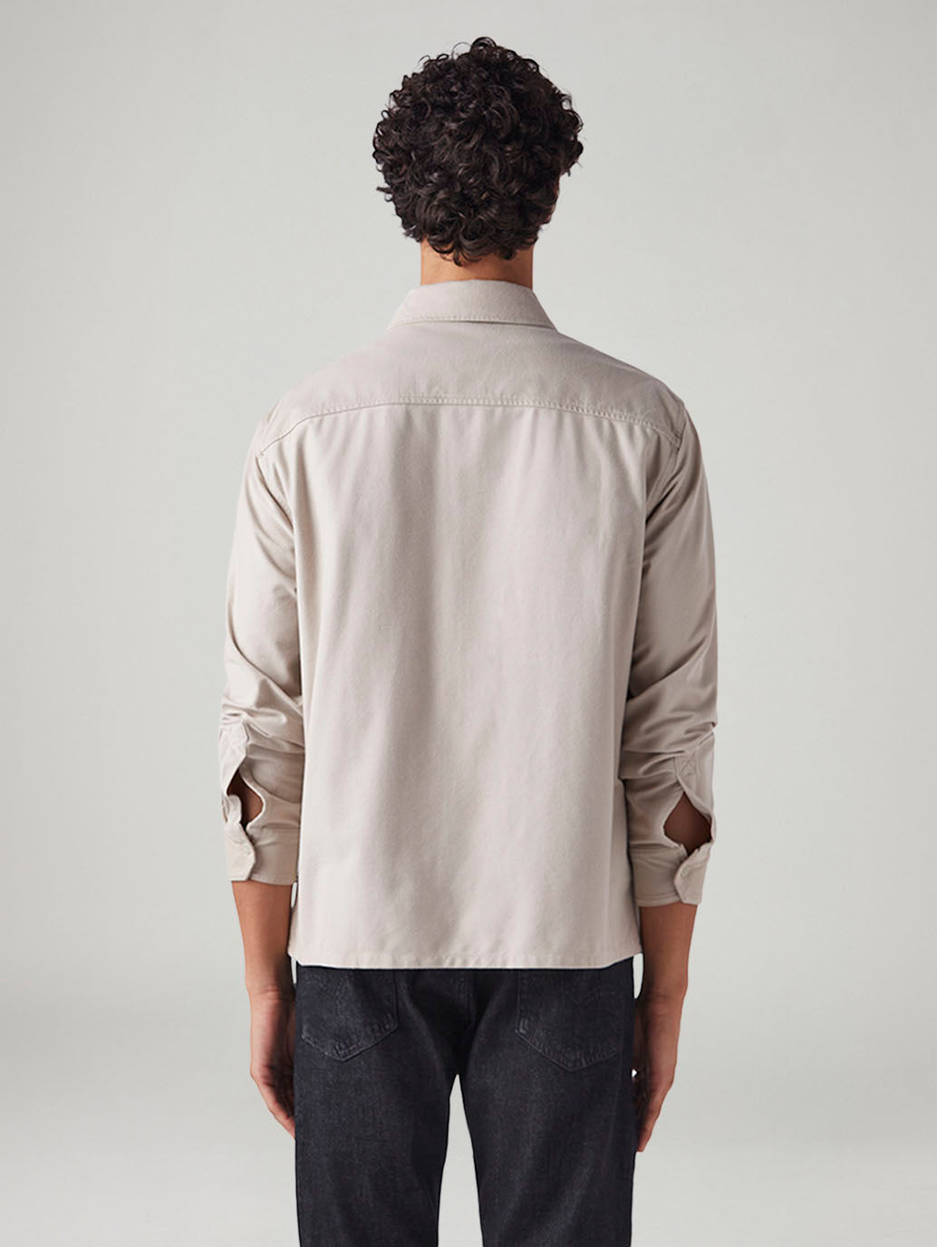 Men's Solid Relaxed Fit Shirt - Back View
