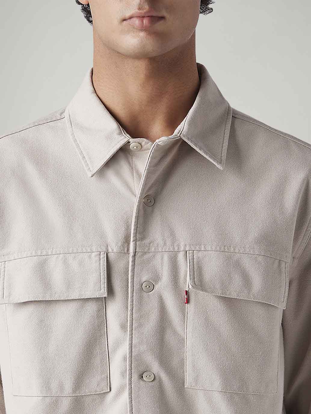 Men's Solid Relaxed Fit Shirt - Detail View