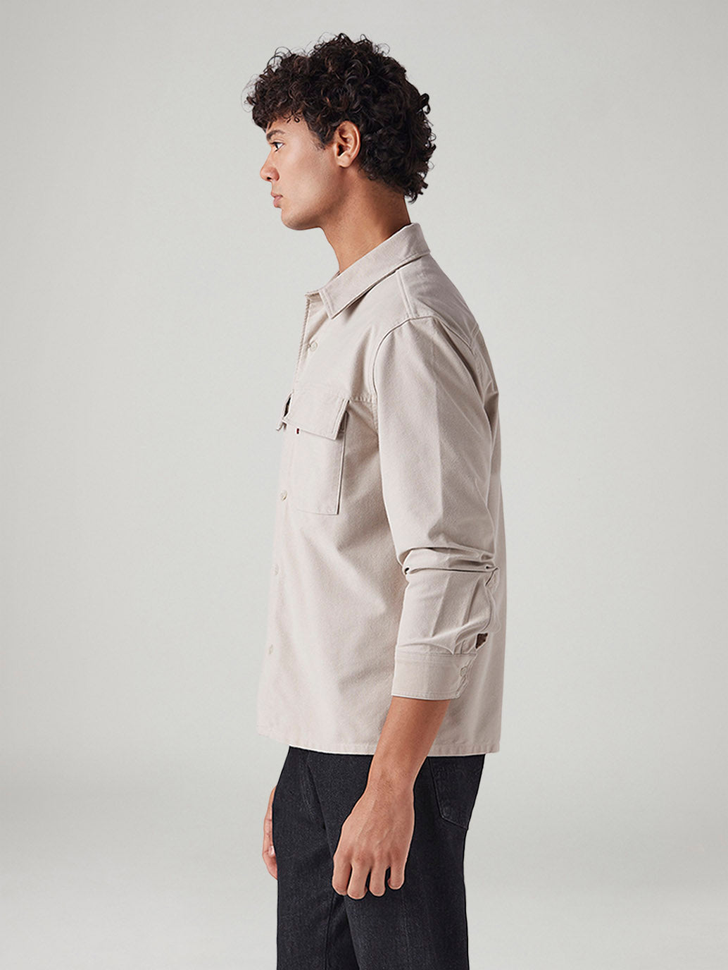 Men's Solid Relaxed Fit Shirt - Side View