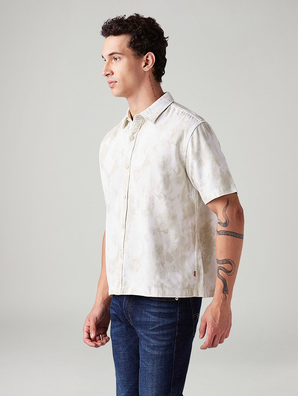 Men's Abstract Relaxed Fit Shirt - Side View