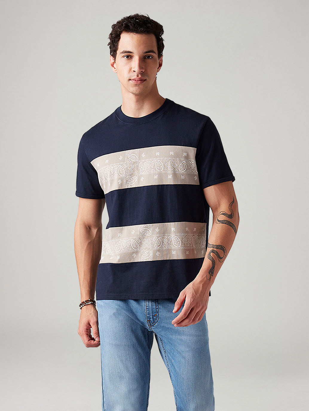Men's Striped Loose Fit T-Shirt
