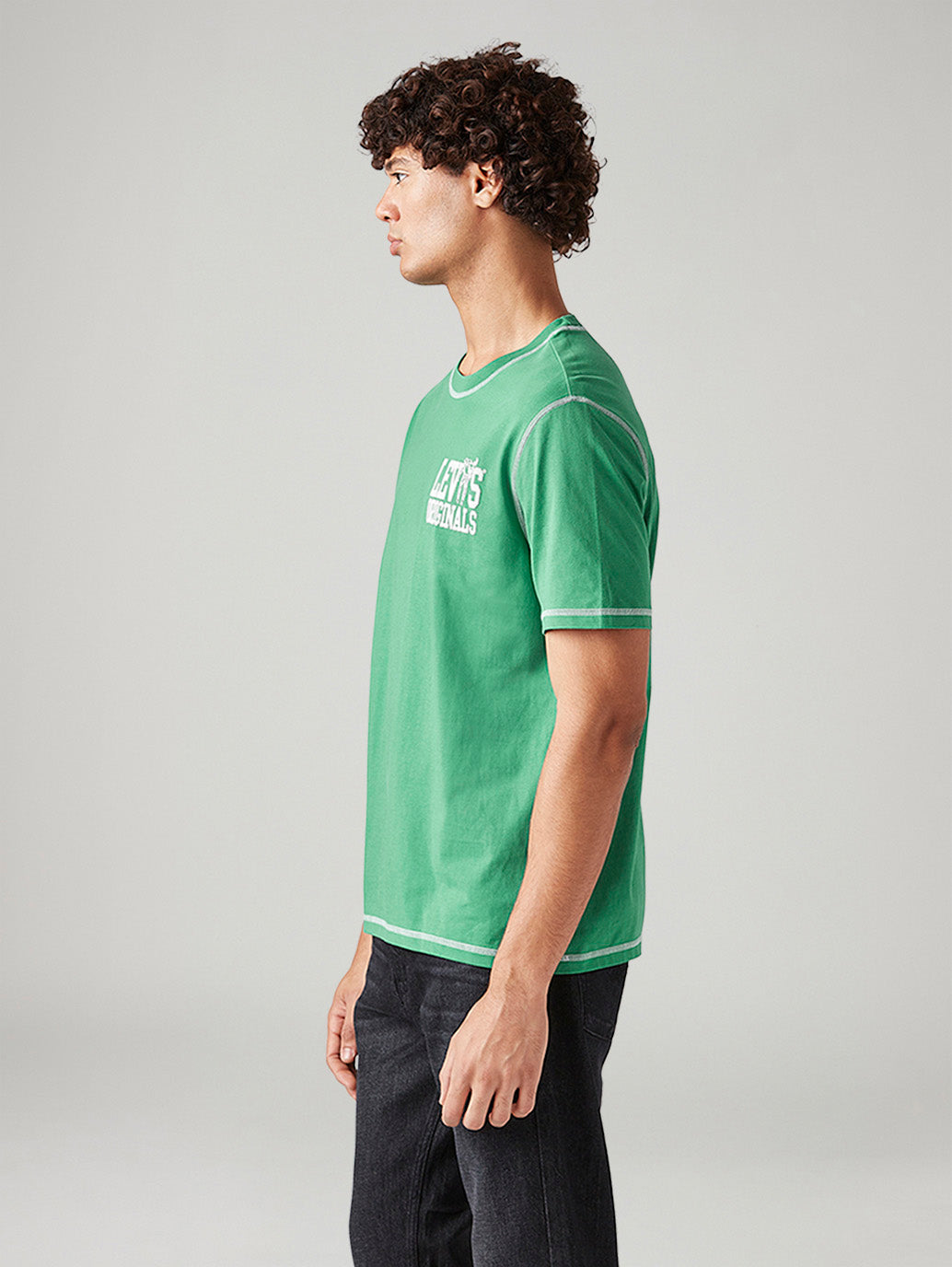 Men's Typography Printed Regular Fit T-Shirt - Side View