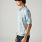 Men's Floral Regular Fit Textured Polo T-Shirt - Side View