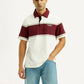 Men's Striped Off White Polo T-shirt - Styleshot View