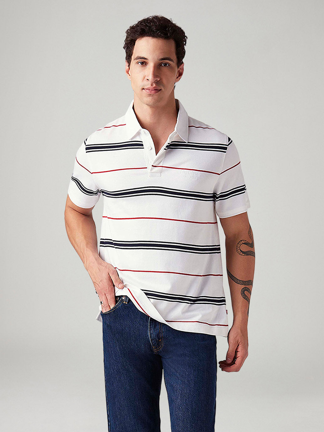 Men's Striped Regular Fit Polo T-Shirt