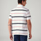 Men's Striped Regular Fit Polo T-Shirt - Back View