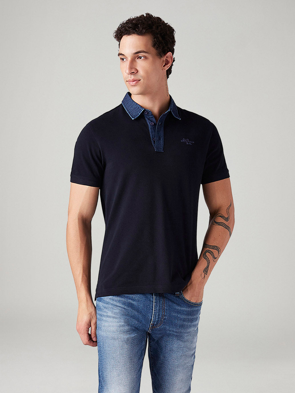 Men's Solid Slim Fit Polo T-Shirt