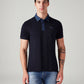 Men's Solid Slim Fit Polo T-Shirt - Front View