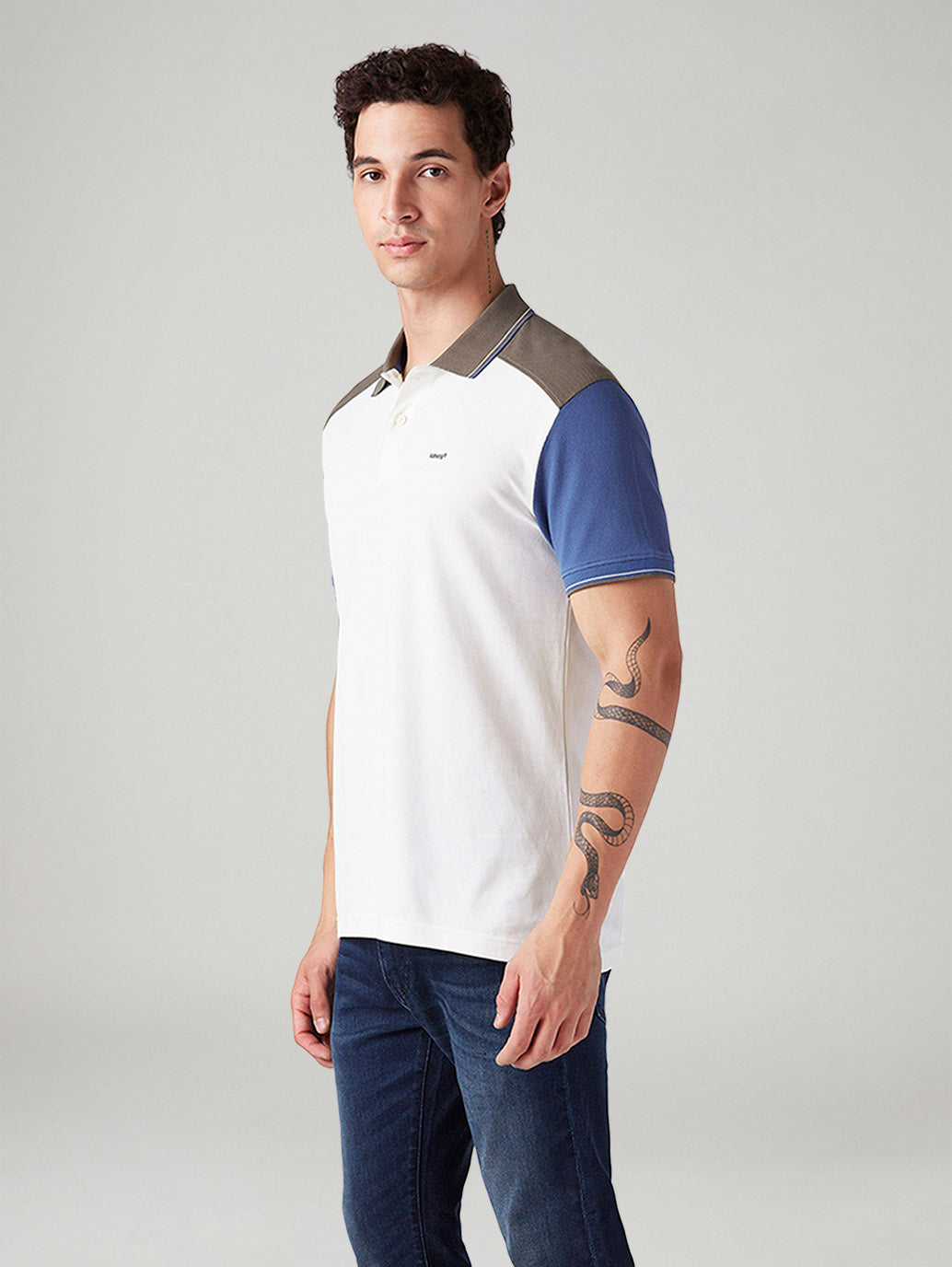 Men's Colorblock Slim Fit Polo T-Shirt - Side View