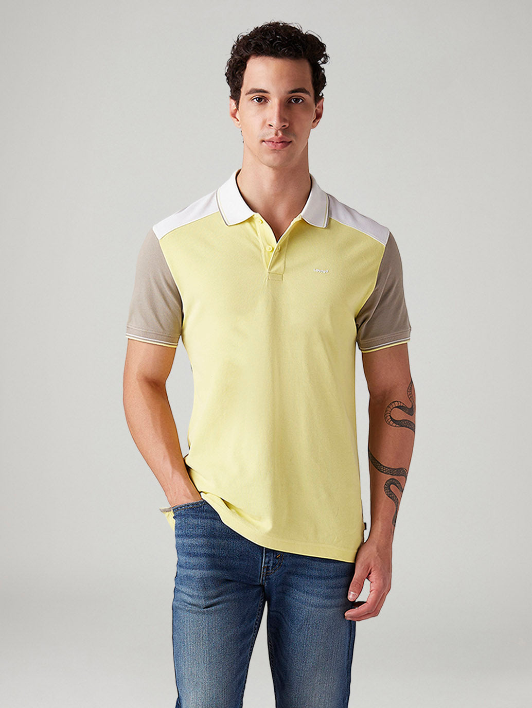 Men's Colorblock Slim Fit Polo T-Shirt