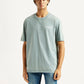 Men's Brand Logo Light Blue Crew Neck T-shirt - Front View