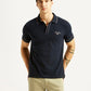 Men's Brand Logo Navy Slim Fit Polo T-shirt - Styleshot View