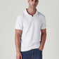 Men's Textured White Ribbed Polo T shirt - Styleshot View