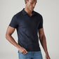 Men's Textured Navy Ribbed Polo T-Shirt - Styleshot View