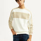 Men's Colorblock Cream Crew Neck Sweatshirt - Styleshot View