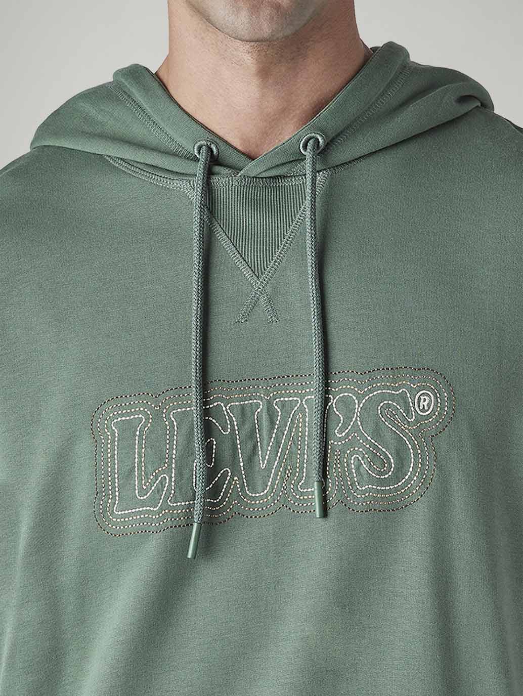 Men's Embroidered Loose Fit Sweatshirt - Detail View