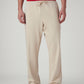 Men's Beige Regular Fit Mid Rise Joggers - Front View