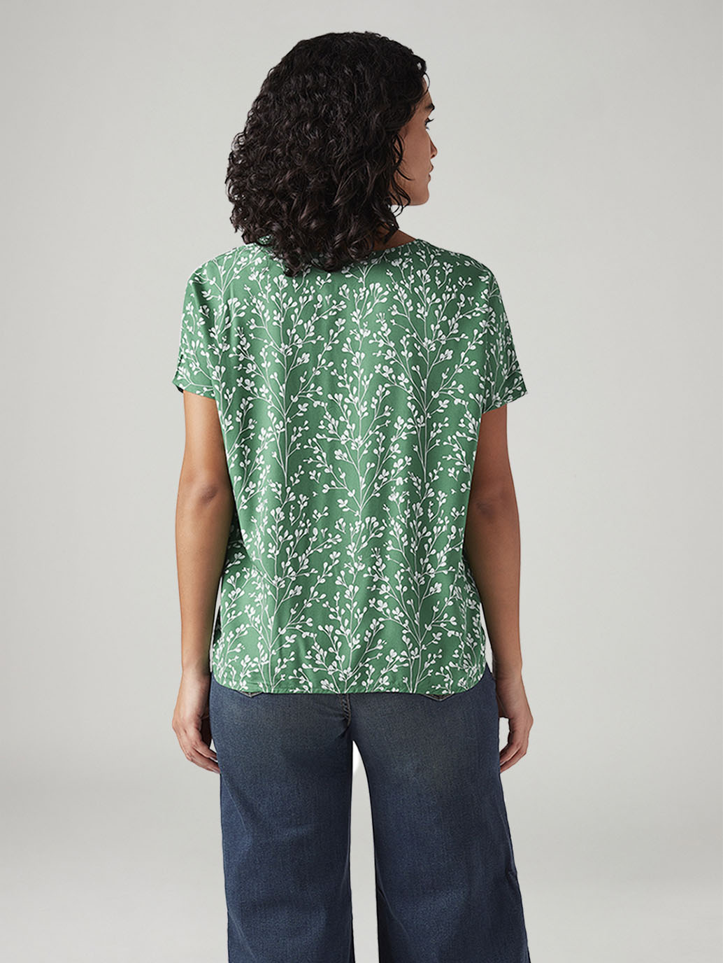 Women's Floral Regular Fit Top - Back View