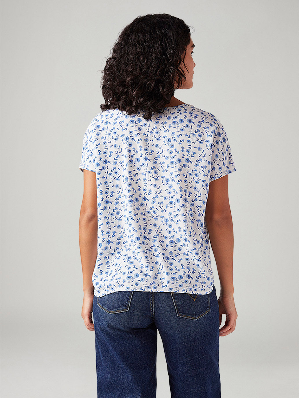 Women's Floral Regular Fit Top - Back View