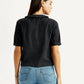 Women's Lace Black Peter Pan Collar Shirt - Back View