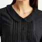 Women's Lace Black Peter Pan Collar Shirt - Detail View