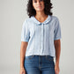 Women's Lace Regular Fit Peter Pan Collar Shirt - Front View