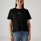 Women's Solid Black Relaxed Fit T-shirt - Front View