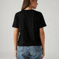 Women's Solid Black Relaxed Fit T-shirt - Back View