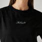 Women's Solid Black Relaxed Fit T-shirt - Detail View