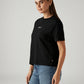 Women's Solid Black Relaxed Fit T-shirt - Side View