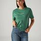 Women's Solid Green Relaxed Fit T-shirt - Styleshot View