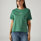 Women's Solid Green Relaxed Fit T-shirt - Front View
