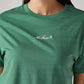 Women's Solid Green Relaxed Fit T-shirt - Detail View