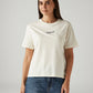 Women's Solid Off-White Relaxed Fit T-shirt - Front View