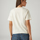 Women's Solid Off-White Relaxed Fit T-shirt - Back View