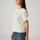 Women's Solid Off-White Relaxed Fit T-shirt - Side View