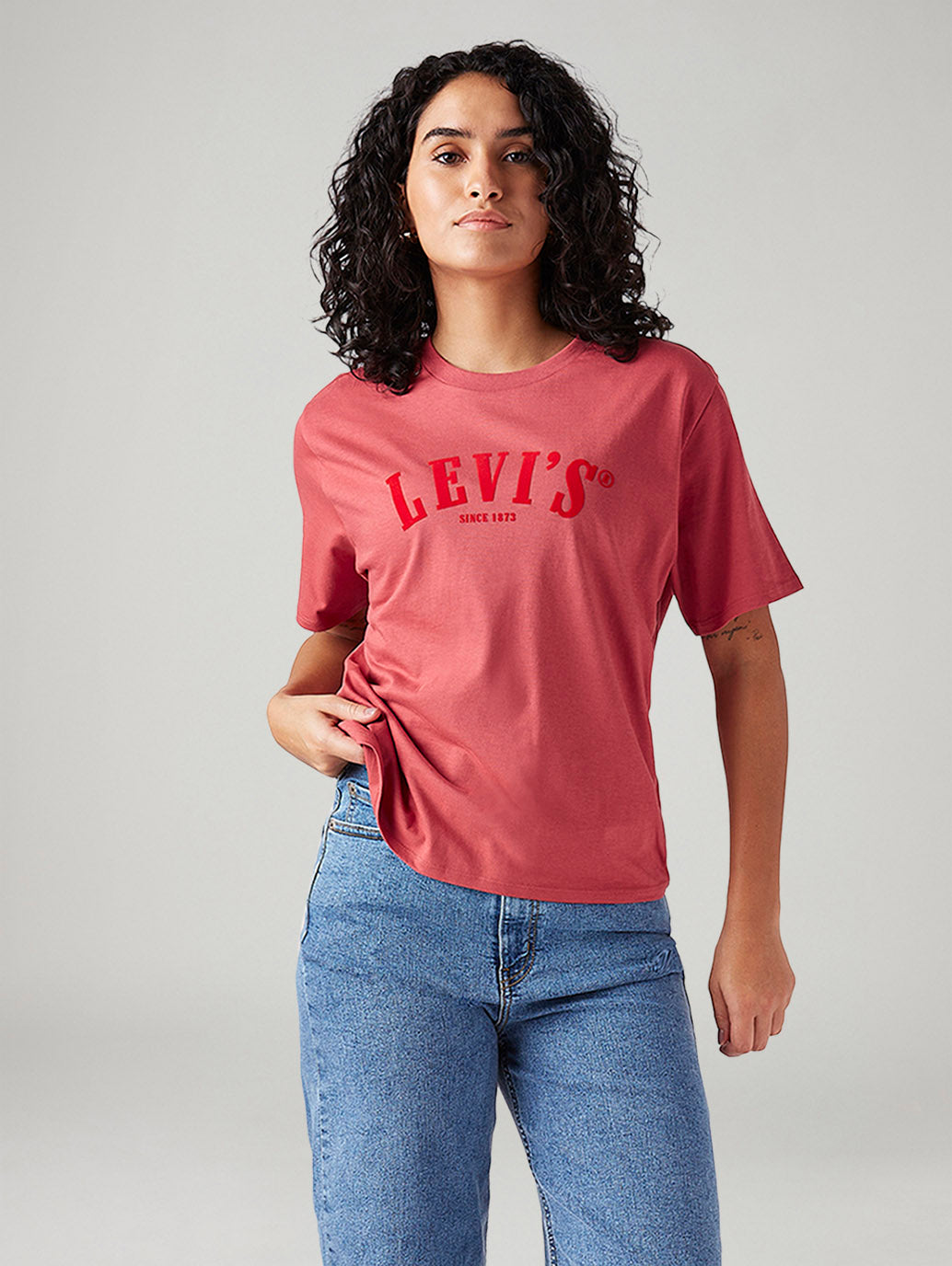 Women's Logo Printed Relaxed Fit T-Shirt - Styleshot View