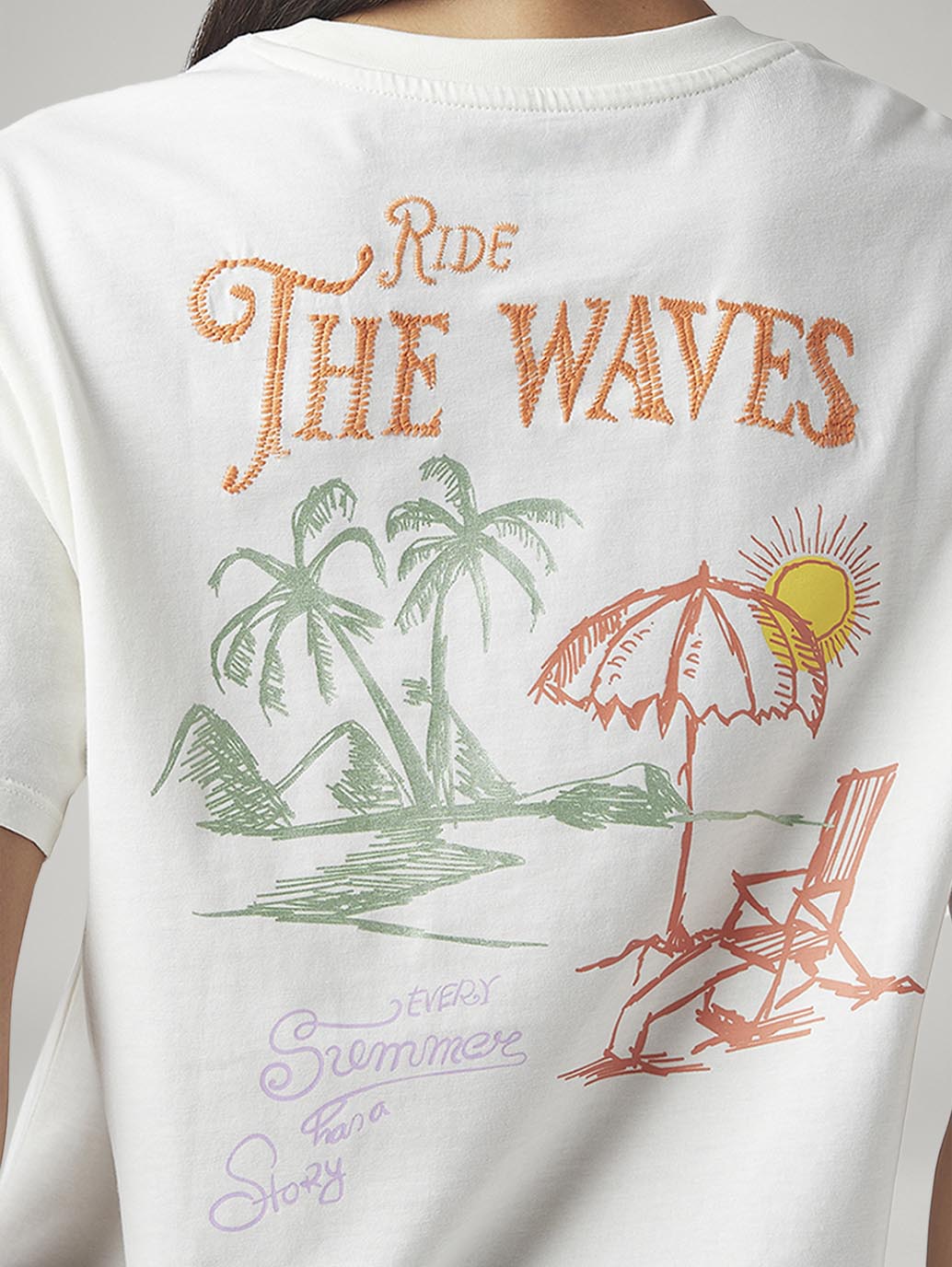 Women's Graphic Print Relaxed Fit T-Shirt - Detail View