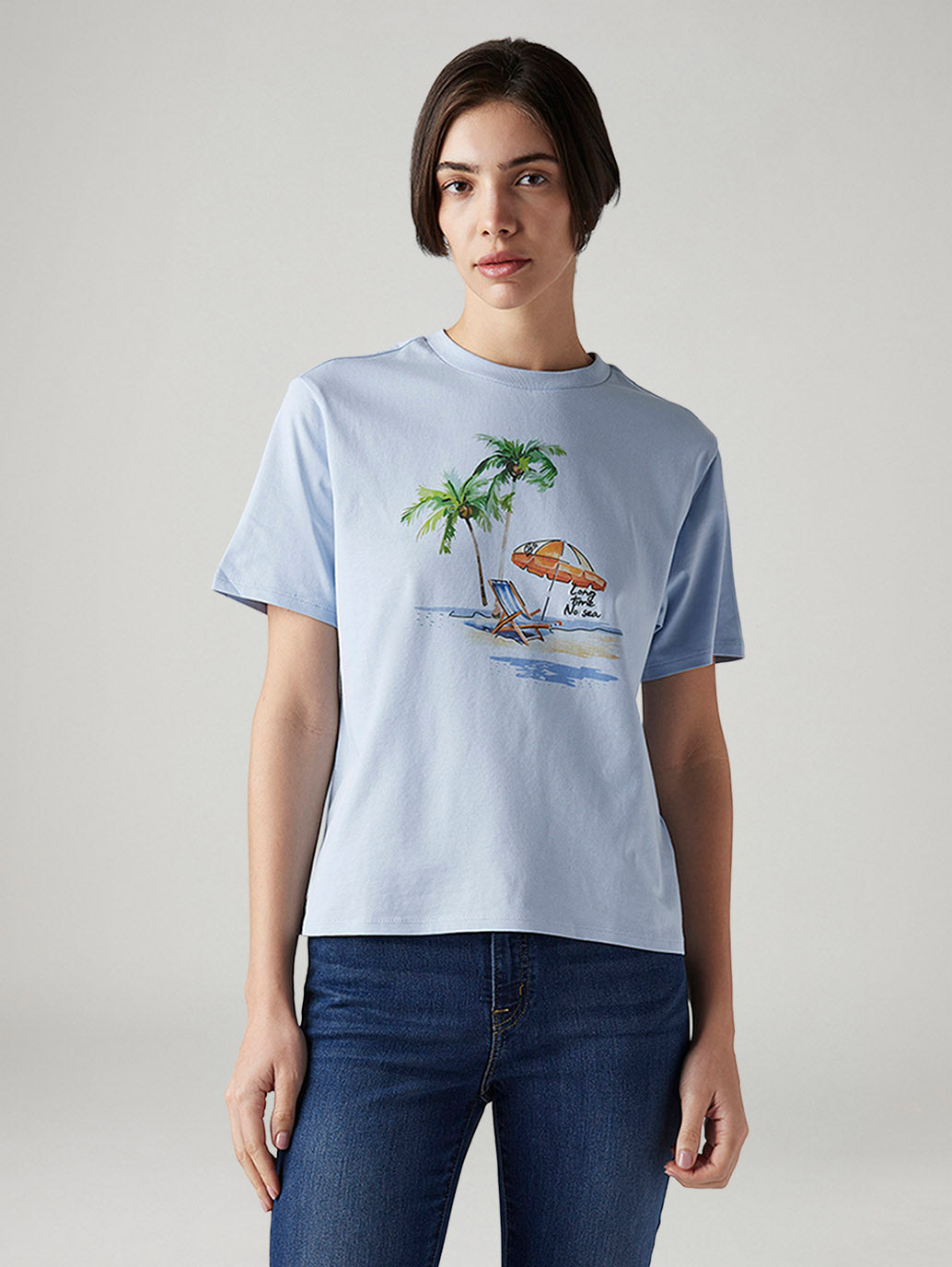 Women's Graphic Print Relaxed Fit T-Shirt - Front View