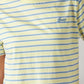 Women's Striped Yellow Relaxed Fit T-shirt - Detail View