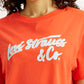Women's Brand Logo Orange Relaxed Fit T-shirt - Detail View
