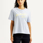 Women's Brand Logo Light Blue Relaxed Fit T-shirt - Front View