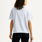 Women's Brand Logo Light Blue Relaxed Fit T-shirt - Back View
